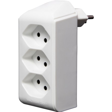 cleverLINE Abzweigstecker 3-fach weiss, drehbar bis 300° ohne Aufhänger *CH*