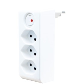 cleverLINE Abzweigstecker 3-fach weiss mit Schalter, drehbar bis 300° ohne Aufhänger *CH*