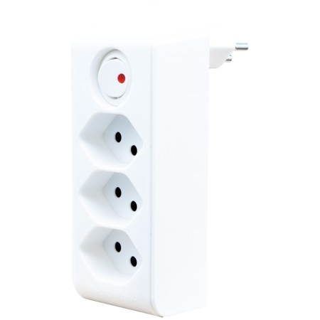 cleverLINE Abzweigstecker 3-fach weiss mit Schalter, drehbar bis 300° ohne Aufhänger *CH*