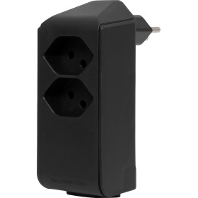 cleverLINE Abzweigstecker 2+1 fach schwarz, drehbar bis 300° ohne Aufhänger *CH*