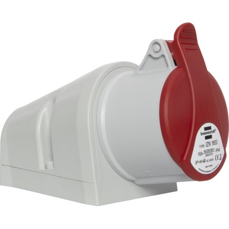 CEE-Wandsteckdose IP44 / CEE-Wandsteckdose für den Aussenbereich (400V/16A, ideal für Baustellen oder Industrie)