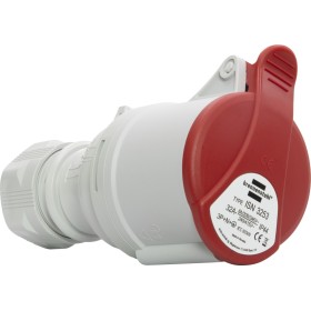 CEE-Kupplung 400V/32A für die Verwendung im Aussenbereich (IP44, mit schraubbarer Anschlusstechnik, 5-polig)