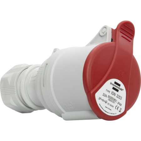 CEE-Kupplung 400V/32A für die Verwendung im Aussenbereich (IP44, mit schraubbarer Anschlusstechnik, 5-polig)