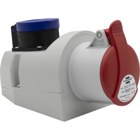 Kombi-Wandsteckdose IP44 (Steckdosen: CEE 230V/16A + T23 230V/16A)