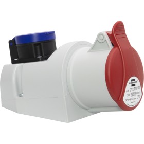 Kombi-Wandsteckdose IP44 (Steckdosen: CEE 400V/32A + T13 230V/10A)