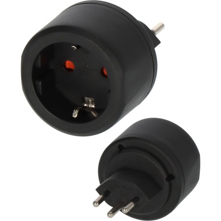 Reisestecker / Reiseadapter Schutzkontakt Stecksystem in Ländern mit schweizer Stecksystem