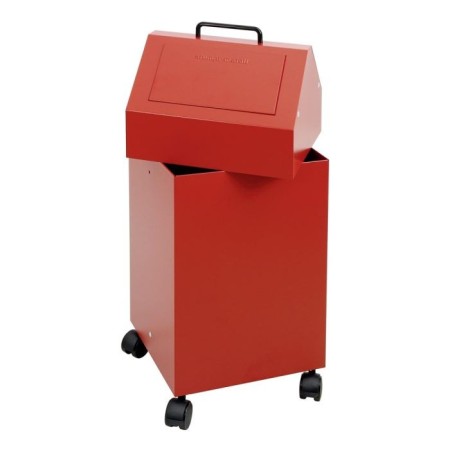 Abfalltrennung 45, fahrbar, RAL 3000/3000, 45 Ltr.