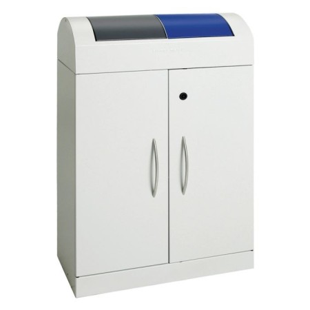 Abfalltrennung TD 2, RAL 7035/RAL 7016, RAL 5010, verz. Innenbehälter, 2x45 Liter