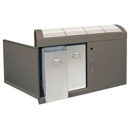 Abfalltrennung TD 4-aspect-plus-, soft-mokka/Edelstahl, verz. Innenbehälter, 4x45 Liter