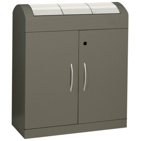 Abfalltrennung TD 3-aspect-plus-, soft-mokka/Edelstahl, verz. Innenbehälter, 3x45 Liter