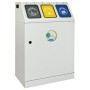 Abfalltrennung Triplex, RAL 7035/RAL 7016,RAL 1003, RAL 5010, verz. Innenbehälter, 3x30 Liter