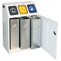 Abfalltrennung Triplex, RAL 7035/RAL 7016,RAL 1003, RAL 5010, verz. Innenbehälter, 3x30 Liter