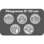Zubehör: Piktogramm-Set, Durchm. 100 mm, weiss, 5 Stück
