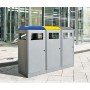 Abfalltrennung A³-3-fach Station, anthrazitgrau/5010, 1003, 7016, verz. Innenbehälter, 3x90 Liter