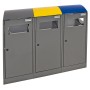 Abfalltrennung A³-3-fach Station, anthrazitgrau/5010, 1003, 7016, verz. Innenbehälter, 3x40 Liter