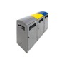 Abfalltrennung A³-3-fach Station, anthrazitgrau/5010, 1003, 7016, verz. Innenbehälter, 3x40 Liter