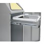 Abfalltrennung Modul-Vario 75, graualu-struktur, ProSlide-System, 75 Liter, Trethebel