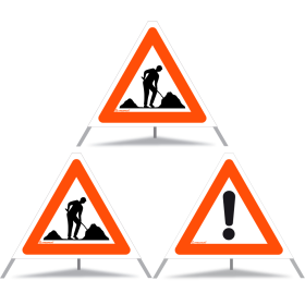 TRIOPAN Faltsignal 60 Tagesleuchtend Kombi mit Etui (2x Baustelle - Andere Gefahren) TRIOPAN Faltsignal 60 Tagesleuchtend Kombi mit Etui (2x Baustelle - Andere Gefahren)