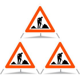 TRIOPAN Faltsignal 70 Tagesleuchtend mit Etui (3x Baustelle) TRIOPAN Faltsignal 70 Tagesleuchtend mit Etui (3x Baustelle)