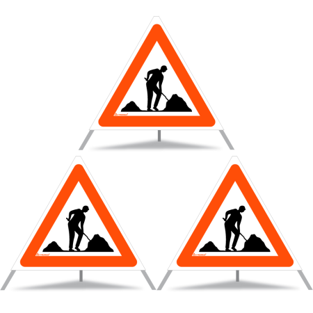 TRIOPAN Faltsignal 70 Tagesleuchtend mit Etui (3x Baustelle)