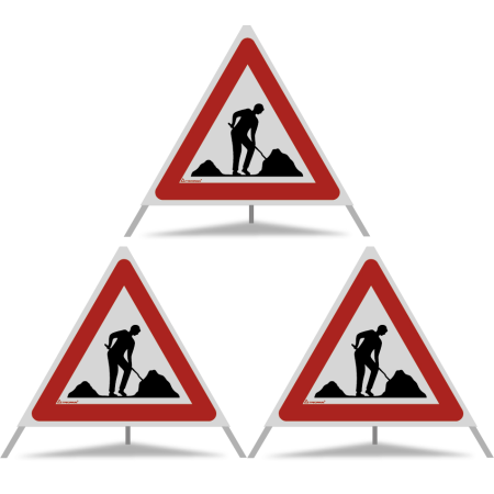 TRIOPAN Faltsignal 70 R2 Retro-reflektierend mit Etui (3x Baustelle)