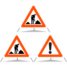 TRIOPAN Faltsignal 90 Tagesleuchtend Kombi mit Etui (2x Baustelle - Andere Gefahren) TRIOPAN Faltsignal 90 Tagesleuchtend Kombi mit Etui (2x Baustelle - Andere Gefahren)