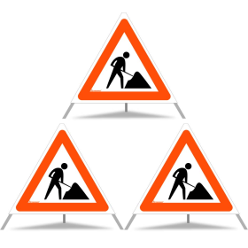TRIOPAN Faltsignal 70 Tagesleuchtend mit Etui (3x Baustelle) TRIOPAN Faltsignal 70 Tagesleuchtend mit Etui (3x Baustelle)