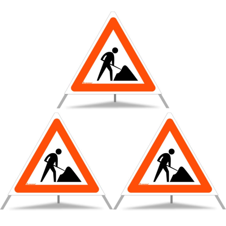 TRIOPAN Faltsignal 70 Tagesleuchtend mit Etui (3x Baustelle)