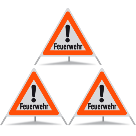 TRIOPAN Faltsignal 90 R1 Reflektierend mit Etui (3x Feuerwehr)