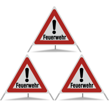 TRIOPAN Faltsignal 90 R2 Retro-reflektierend mit Etui (3x Feuerwehr)