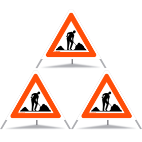 TRIOPAN Faltsignal 60 Tagesleuchtend mit Etui (3x Baustelle) TRIOPAN Faltsignal 60 Tagesleuchtend mit Etui (3x Baustelle)