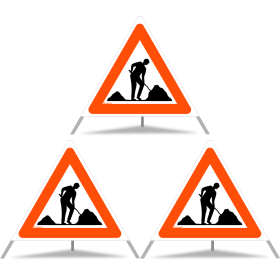TRIOPAN Faltsignal 90 Tagesleuchtend mit Etui (3x Baustelle) TRIOPAN Faltsignal 90 Tagesleuchtend mit Etui (3x Baustelle)