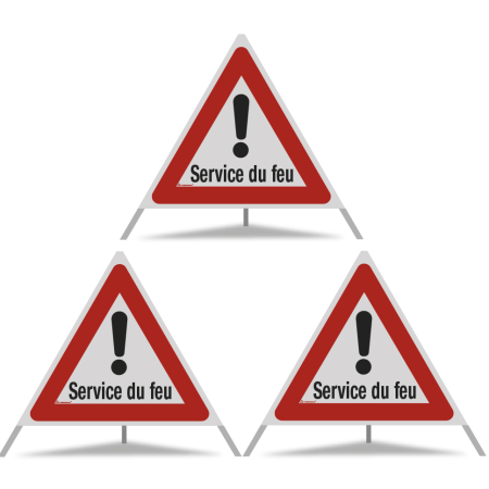 TRIOPAN Faltsignal 90 mit R2 Retro-reflektierend Etui (3x Service du feu)