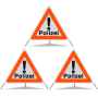 TRIOPAN Faltsignal 90 mit R1 Reflektierend Etui (3x Polizei)