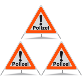 TRIOPAN Faltsignal 90 mit R1 Reflektierend Etui (3x Polizei) TRIOPAN Faltsignal 90 mit R1 Reflektierend Etui (3x Polizei)