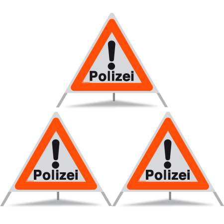 TRIOPAN Faltsignal 90 mit R1 Reflektierend Etui (3x Polizei)