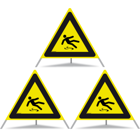 TRIOPAN Faltsignal 90 R1 Reflektierend mit Etui (3x Rutschgefahr)