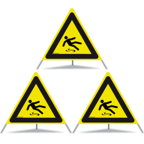 TRIOPAN Faltsignal 70 R1 Reflektierend mit Etui (3x Rutschgefahr)