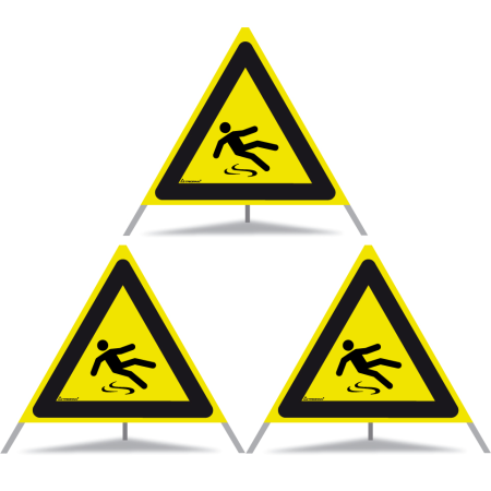 TRIOPAN Faltsignal 70 R1 Reflektierend mit Etui (3x Rutschgefahr)