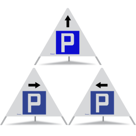 TRIOPAN Faltsignal 90 R2 Retro-reflektierend Kombi mit Etui (3x Parkieren gestattet)