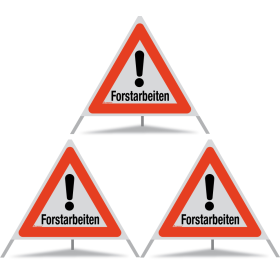 TRIOPAN Faltsignal 90 R1 Reflektierend mit Etui (3x Forstarbeiten)