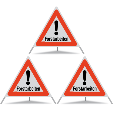 TRIOPAN Faltsignal 90 R1 Reflektierend mit Etui (3x Forstarbeiten)
