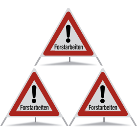 TRIOPAN Faltsignal 90 R2 Retro-reflektierend mit Etui (3x Forstarbeiten)