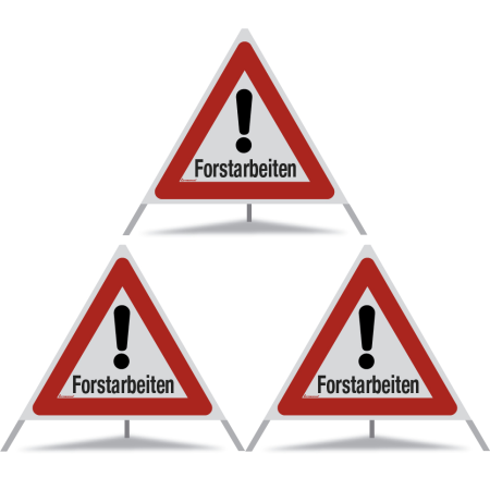 TRIOPAN Faltsignal 90 R2 Retro-reflektierend mit Etui (3x Forstarbeiten)