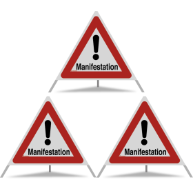 TRIOPAN Faltsignal 90 R2 Retro-reflektierend mit Etui (3x Manifestation)