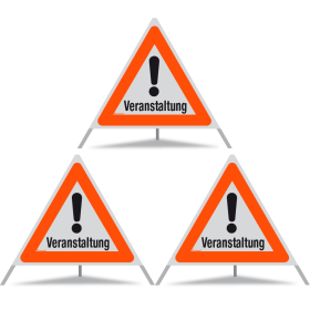 TRIOPAN Faltsignal 90 R1 Reflektierend mit Etui (3x Veranstaltung)