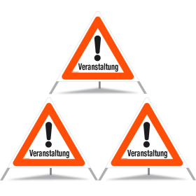 TRIOPAN Faltsignal 90 Tagesleuchtend mit Etui (3x Veranstaltung) TRIOPAN Faltsignal 90 Tagesleuchtend mit Etui (3x Veranstaltung)