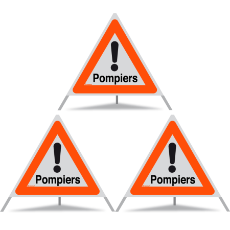 TRIOPAN Faltsignal 90 R1 Reflektierend mit Etui (3x Pompiers)