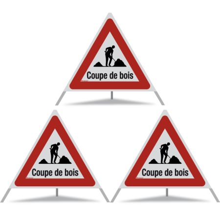 TRIOPAN Faltsignal 90 R2 Retro-reflektierend mit Etui (3x Coupe de bois)