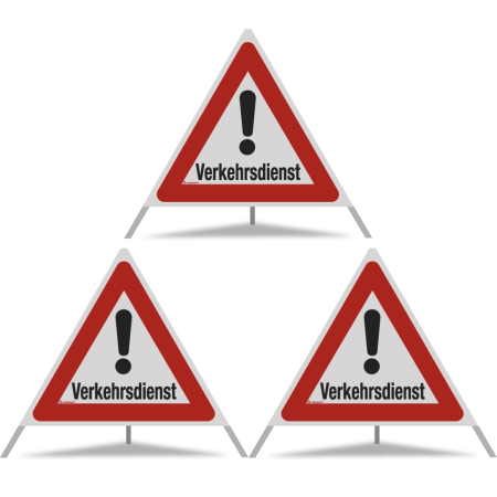 TRIOPAN Faltsignal 90 R2 Retro-reflektierend mit Etui (3x Verkehrsdienst)